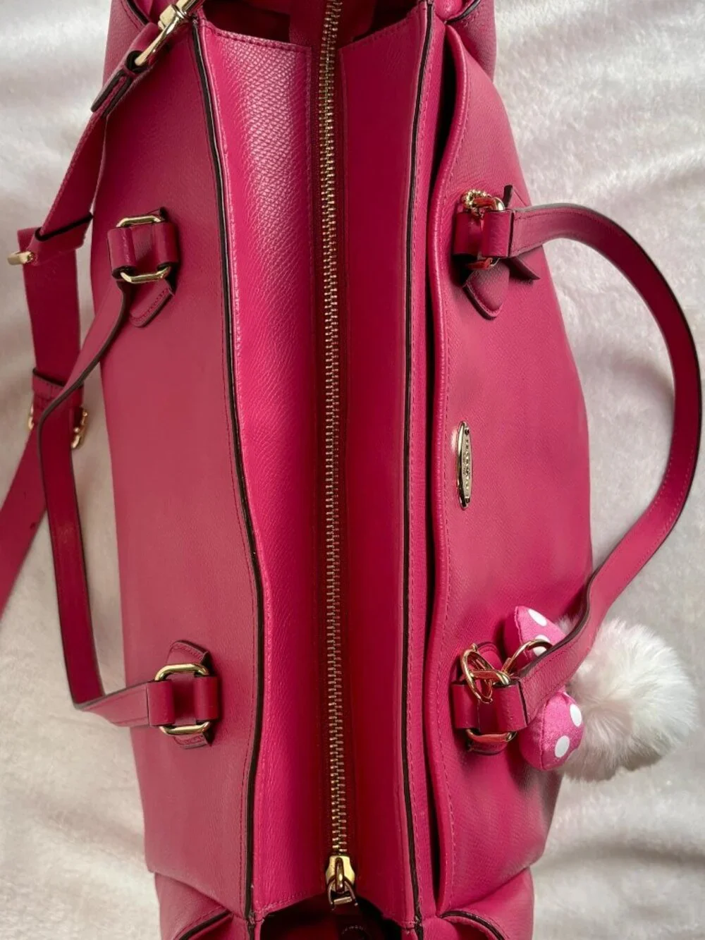 Coach Peyton Multifunction Baby Diaper Bag Dahlia Pink with Changing Pad/Charm